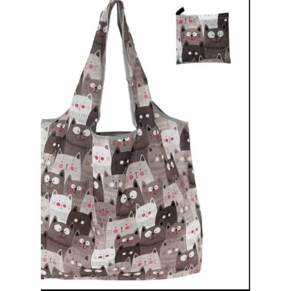 NWOT Cat Tote Bag - folds up into its own pocket